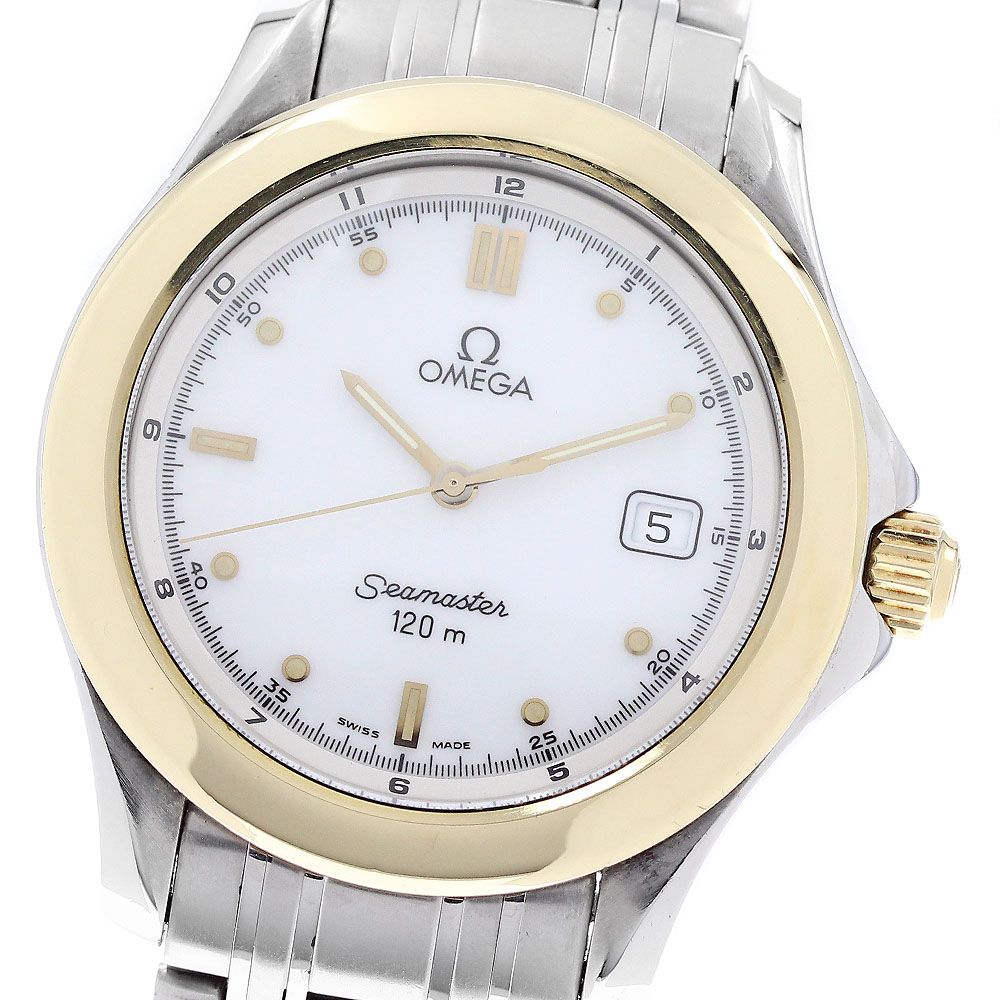 オメガ OMEGA 2311.20 シーマスター120 YGベゼル デイト クォーツ メンズ _947419 オメガ OMEGA 2311.20 シーマスター120 YGベゼル デイト クォーツ