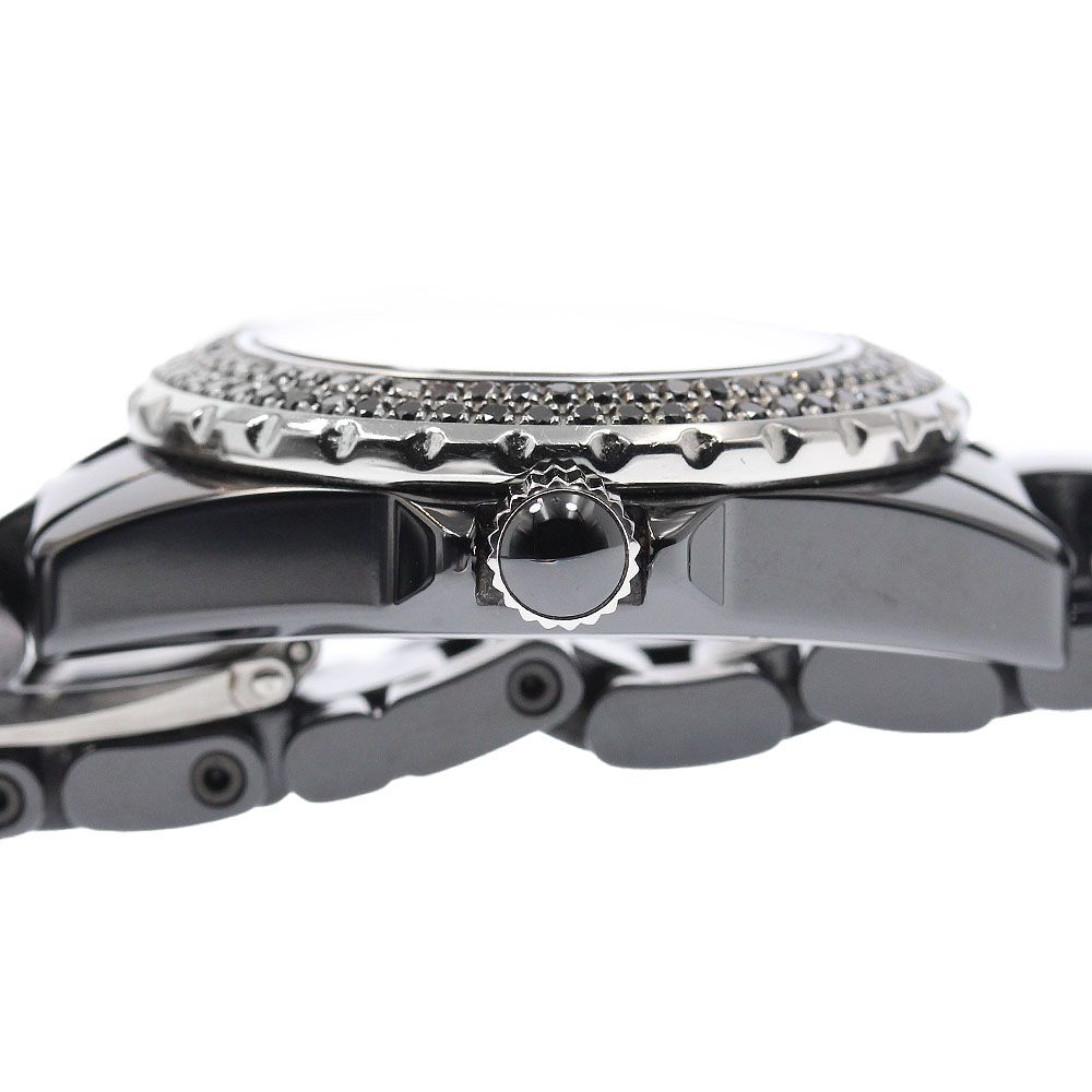 シャネル CHANEL H0682 J12 黒セラミック アフターダイヤベゼル クォーツ レディース 保証書付き_932292 CHANEL - シャネル CHANEL H0682 J12 黒セラミック アフターダイヤ