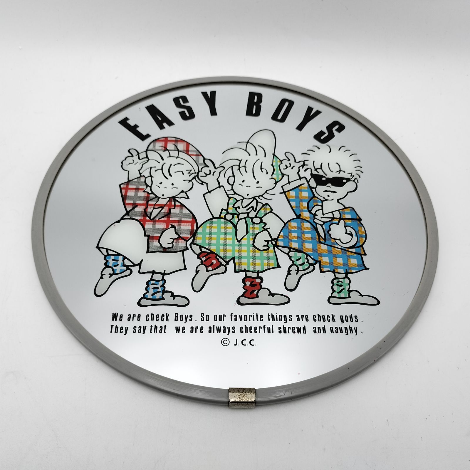 レトロ パブミラー EASY BOYS 当時物 鏡 壁掛け 丸型 ウォールデコ