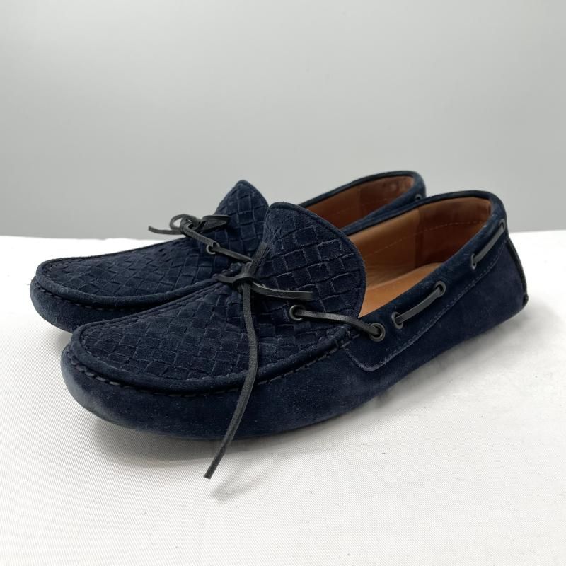 VENERTA  ネイビー 中古】BOTTEGA VENETA イントレチャート スエードドライビングシューズ
