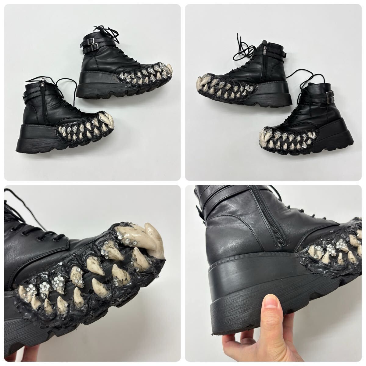 3MG VENOM BOOTS ヴェノム ブーツ オーダー ラインストーン BLACK 3MG VENOM BOOTS ヴェノム ブーツ オーダー ラインストーン BLACK