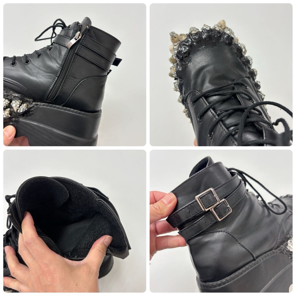 3MG VENOM BOOTS ヴェノム ブーツ オーダー ラインストーン BLACK 