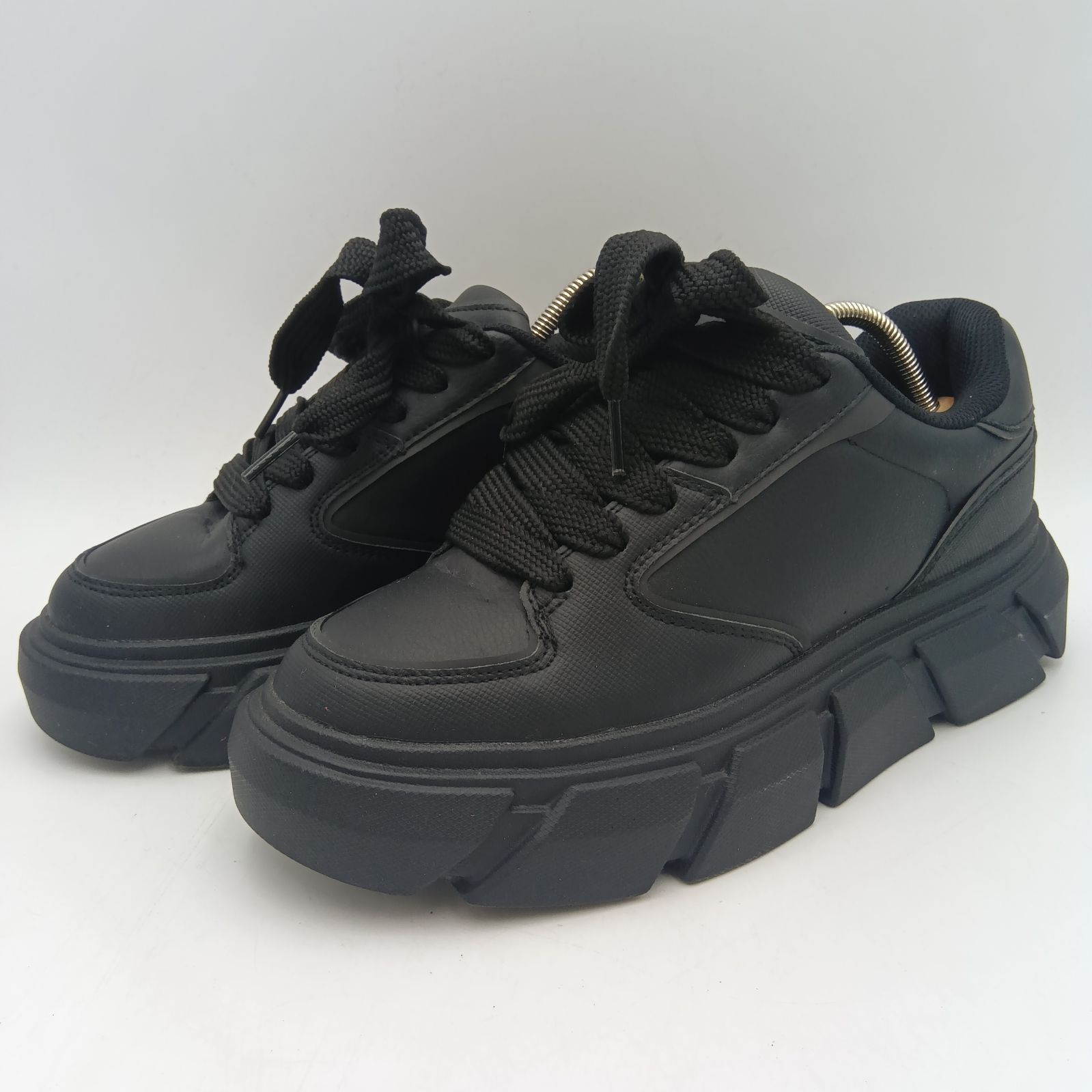 ZARA ザラ スニーカー 厚底 チャンキーソール 25.8cm 黒 ブラック C-9 