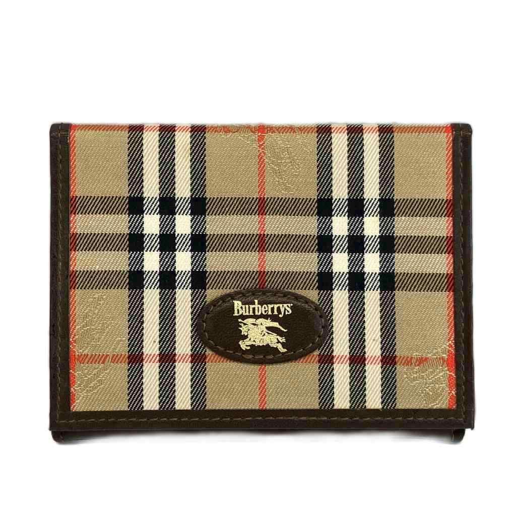 AA475 BURBERRY バーバリー 名刺入れ ノバチェック レザー パスケース