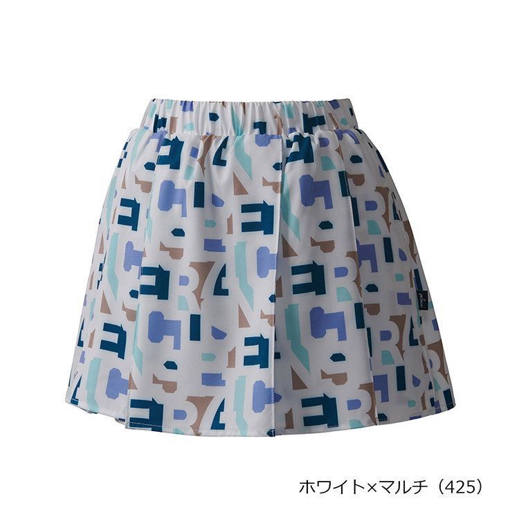 【新品】prince（プリンス）レディース ウィメンズ テニスウェア ストレッチスキュロット 吸汗速乾、UPF50+、ストレッチ、制電 ハイゲージストレッチライト素材　ホワイト×マルチ　WF5340-425