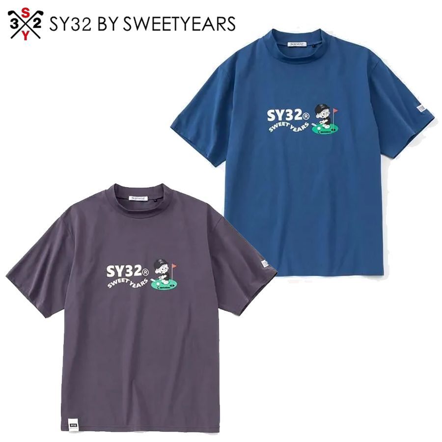 SY32 GOLF METAKOZO コラボ モックTシャツ ブルー パープル SYG-26S1