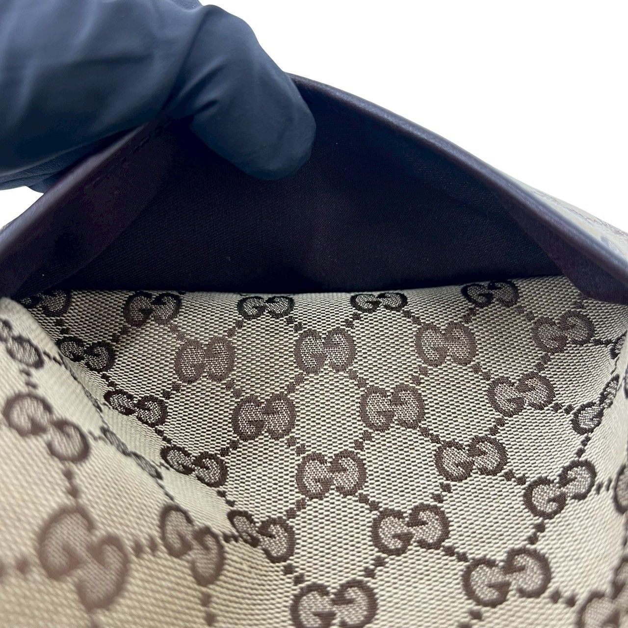 極 美品 希少品 GUCCI グッチ GG モノグラム キャンバス レザー 本革 ショルダーバッグ ポシェット サコッシュ ベージュ ボルドー 03674 GUCCI - 極 美品 希少品 GUCCI グッチ GG モノグラム キャンバス