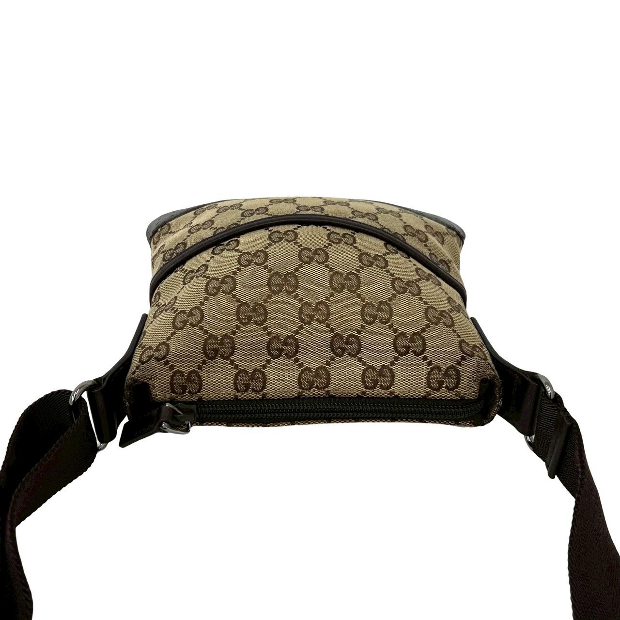 極 美品 GUCCI グッチ GG ロゴ キャンバス パンチング レザー 本革