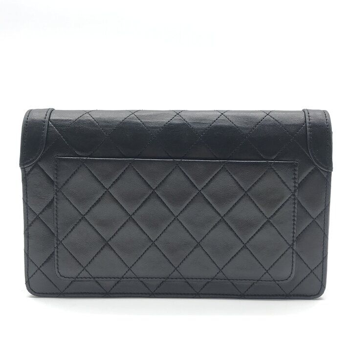 良品 CHANEL シャネル マトラッセ クラッチ セカンド バッグ レザー