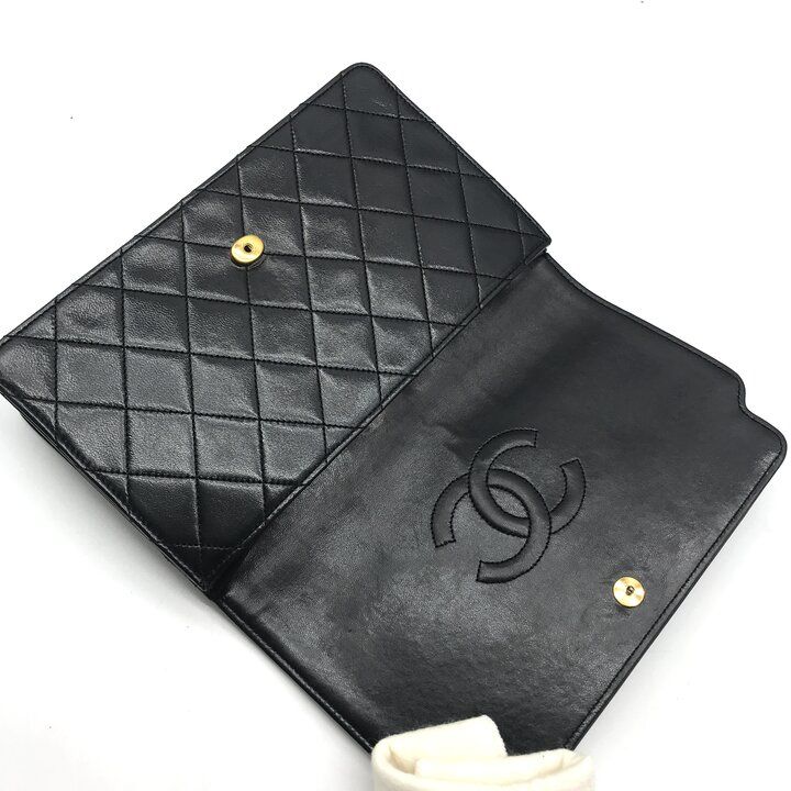 良品 CHANEL シャネル マトラッセ クラッチ セカンド バッグ レザー