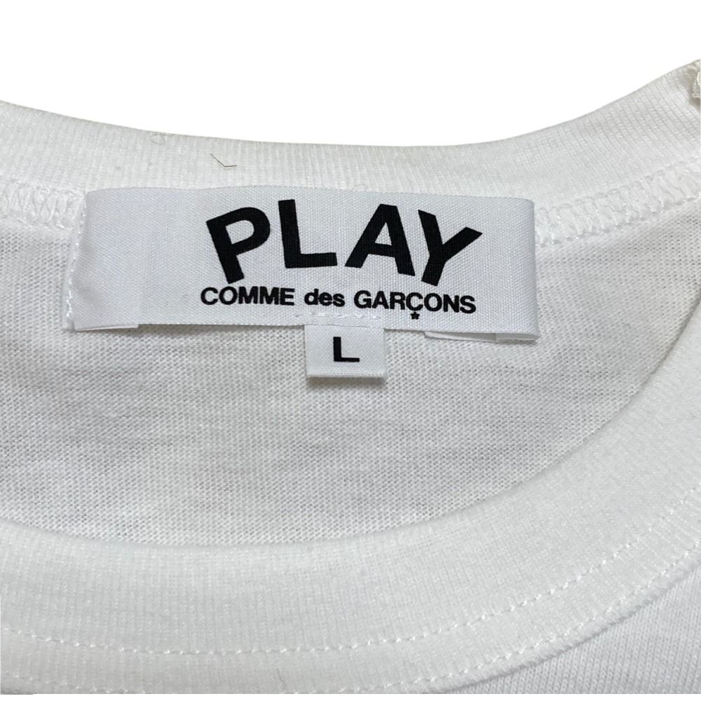 美品 PLAY COMME des GARCONS プレイコムデギャルソン ハートワッペン プリント 半袖 Tシャツ カットソー AZ-T087 L ホワイト レディース 古着 中古 USED PLAY COMME des GARCONS コムデギャルソン Play Logo T-Shirts Tシャツ