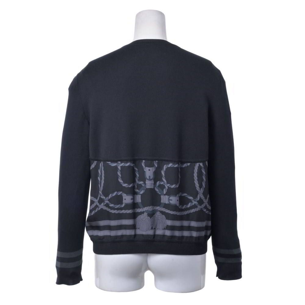 HERMES ツイルレーヌ シェーヌダンクル ジップ ニット ジャケット HERMES - HERMES ツイルレーヌ シェーヌダンクル ジップ ニット