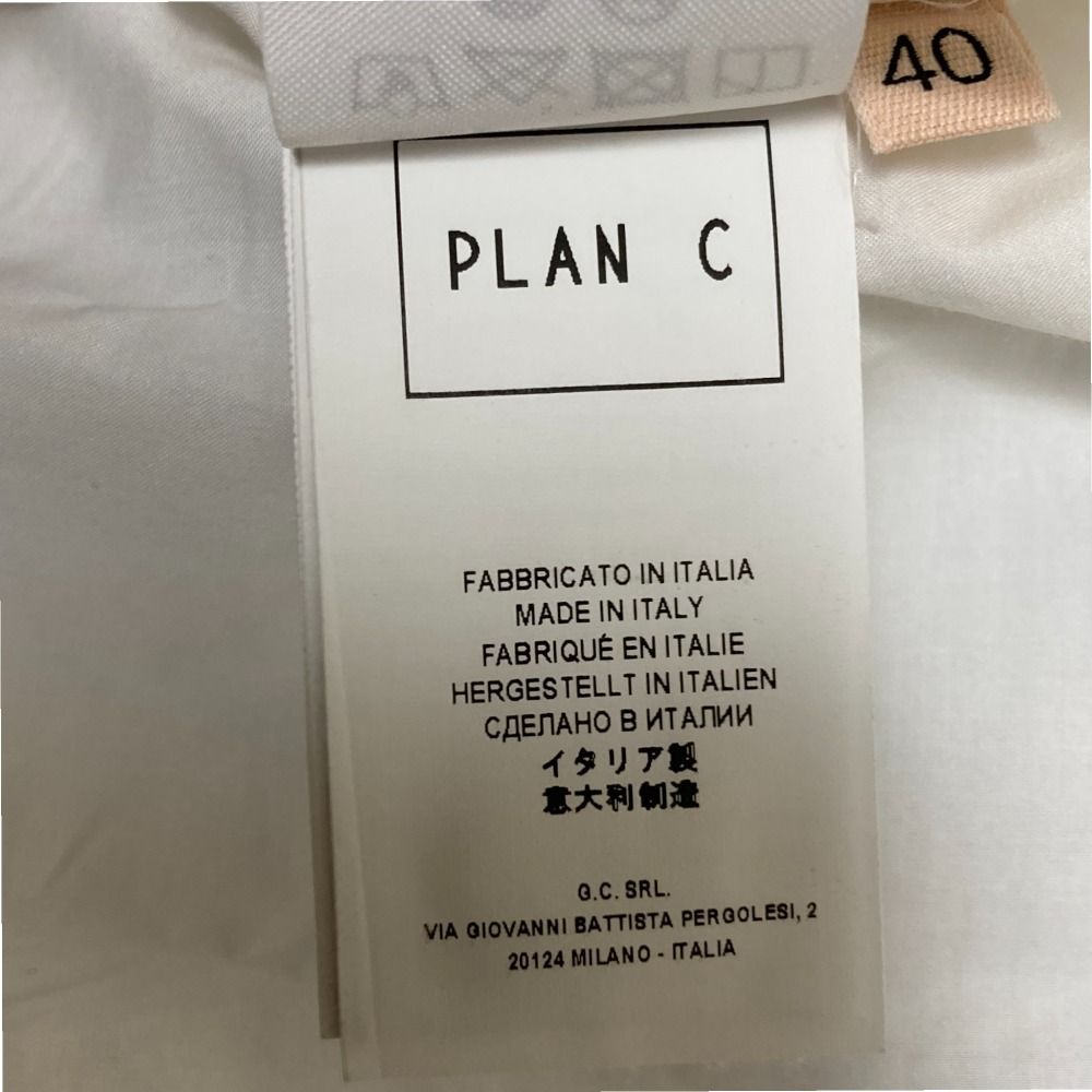 美品 Plan C プランシー コットンポプリンVネックショートスリーブ