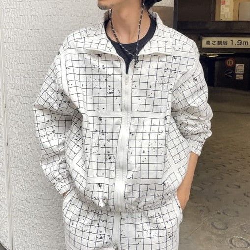 C.E シーイー 22SS 日本製 PANELED GRID ZIP JACKET パネルグリッド 
