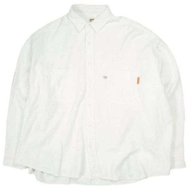 SEE SEE x URBS シーシー URBAN RESEARCH BUYERS SELECT アーバンリサーチ 25AW 別注 日本製 BIG SHIRT WASHED NEL ウォッシュドフランネル ビッグシャツ L WHITE 長袖 トップス【中古】【SEE SEE × URBS】 SEE SEE x URBS シーシー URBAN RESEARCH BUYERS SELECT アーバン
