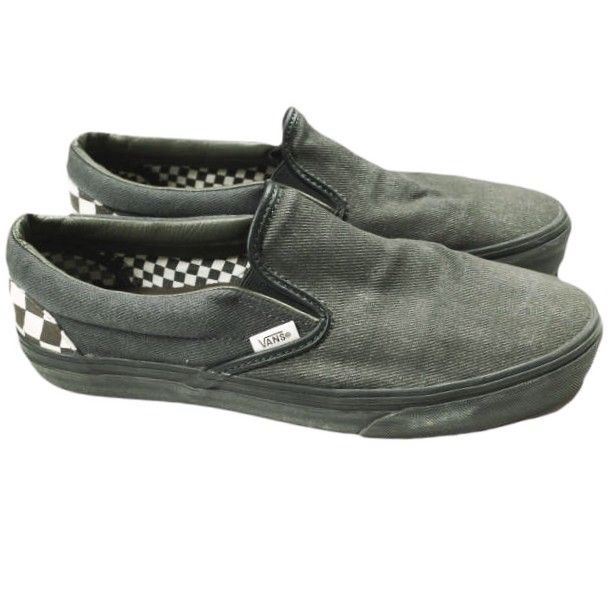 VAINL ARCHIVE x VANS ヴァイナルアーカイブ バンズ 24SS 別注 CLASSIC SLIP-ON デニム クラシックスリッポン VNOOOBVZRUX US10(28cm) BLACK チェッカーボード スニーカー シューズ【中古】【VAINL ARCHIVE × VANS】 VAINL ARCHIVE x VANS ヴァイナルアーカイブ バンズ 24SS 別注 CLASSIC