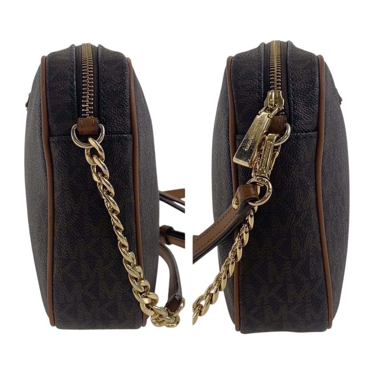 Michael Kors マイケルコース ブラウン ゴールド金具 PVC 32S7GJSC7B 斜め掛け ショルダーバッグ レディース 602027 【中古】 Michael Kors マイケルコース ブラウン ゴールド金具 PVC 32S7GJSC7B