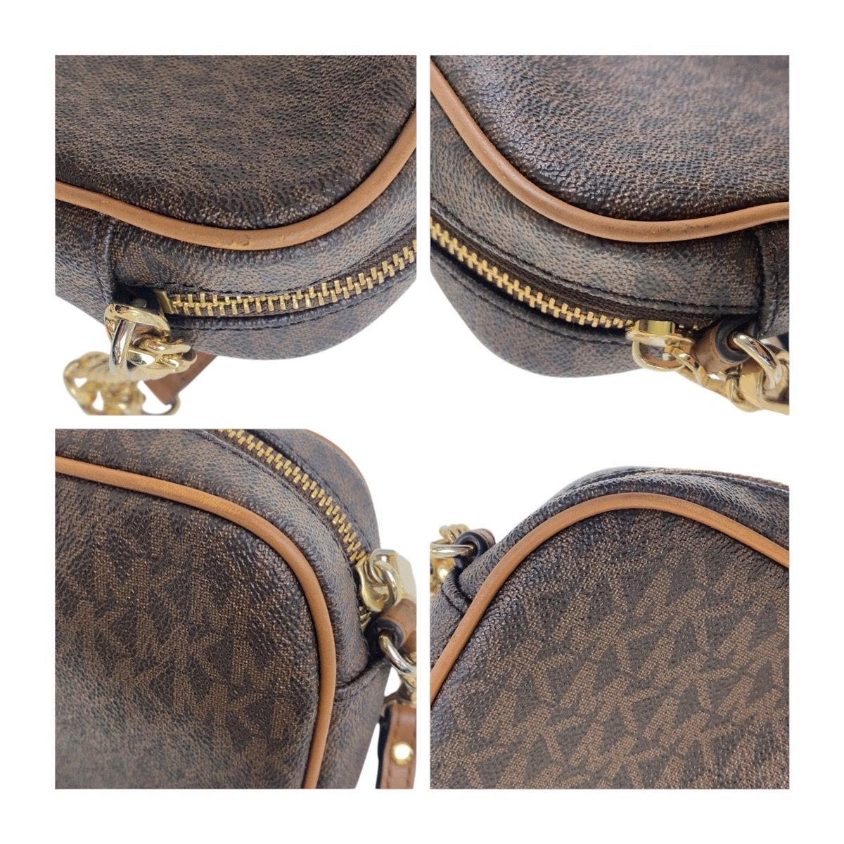 Michael Kors マイケルコース ブラウン ゴールド金具 PVC 32S7GJSC7B 斜め掛け ショルダーバッグ レディース 602027 【中古】 Michael Kors マイケルコース ブラウン ゴールド金具 PVC 32S7GJSC7B