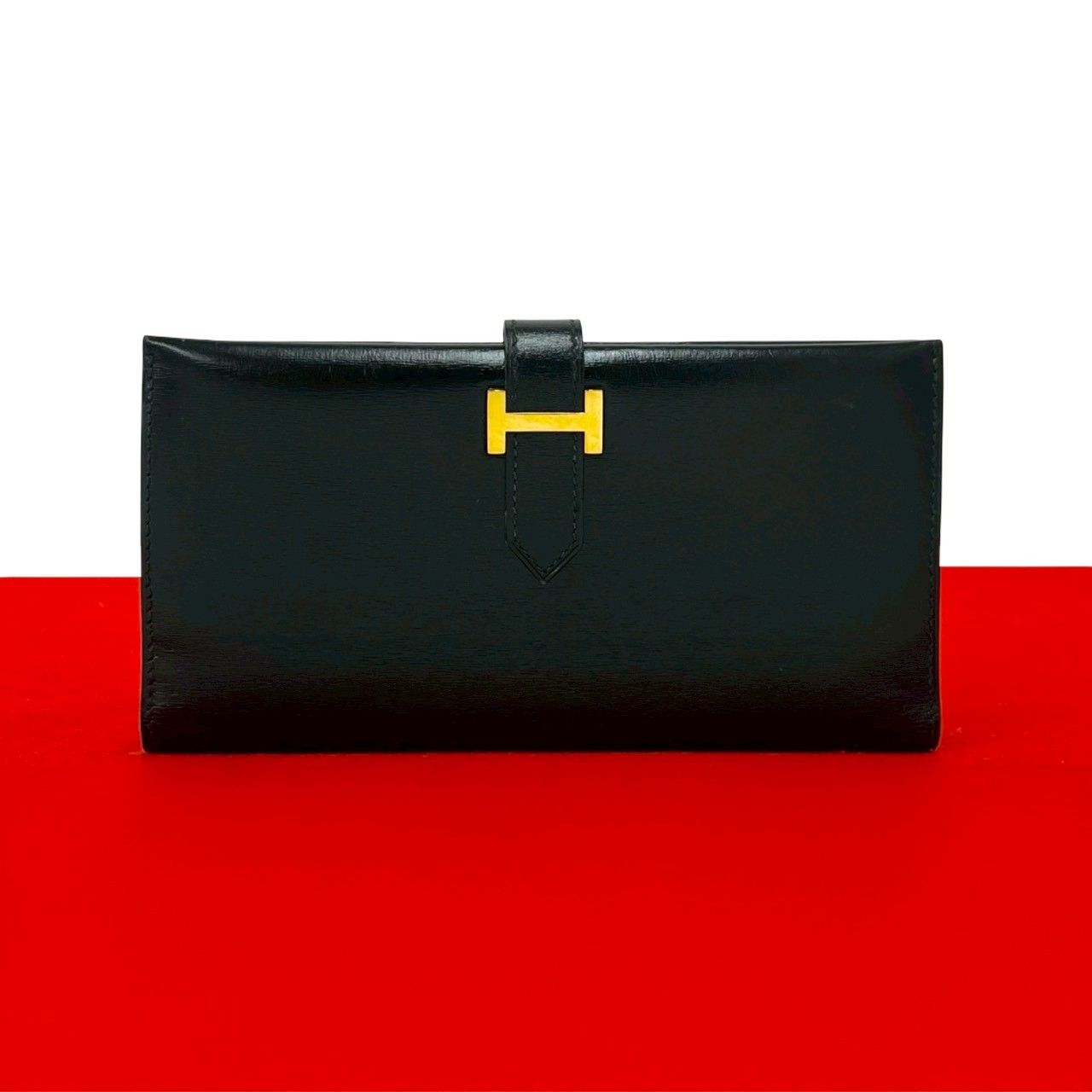 美品 HERMES ベアン 長財布 ボックスカーフ 【公式通販】