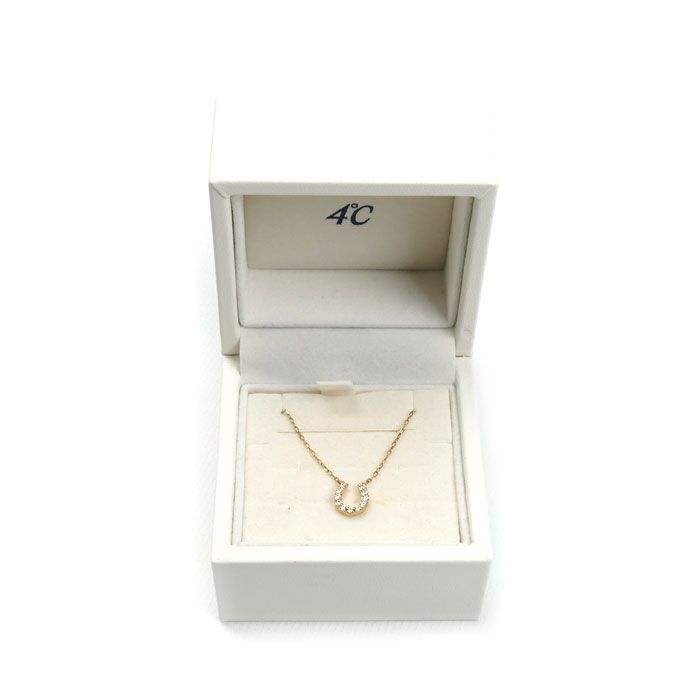 4℃ ヨンドシー K10PG ピンクゴールド ホースシュー ネックレス 