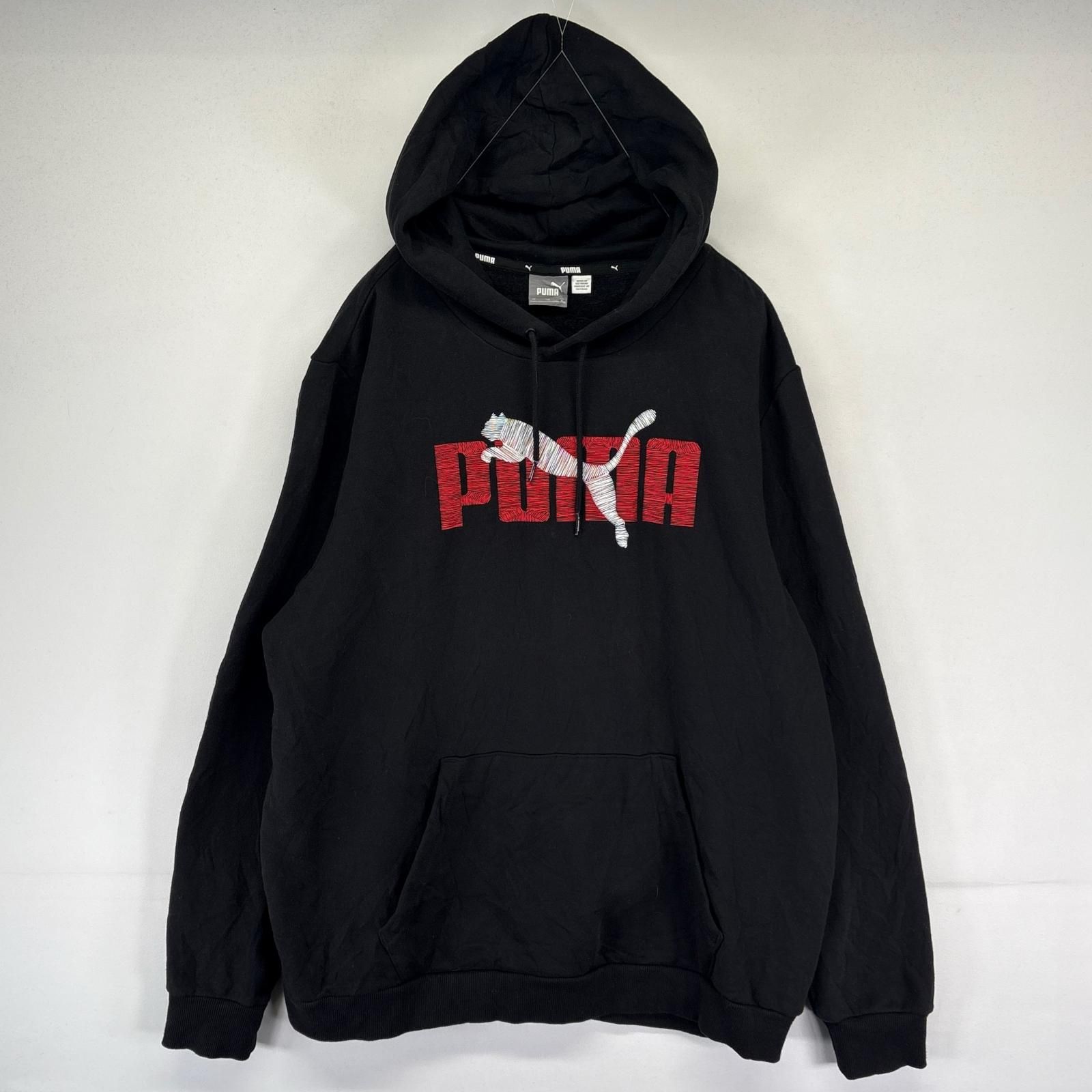 古着 プーマ PUMA パーカー プルオーバー ビッグロゴ スウェット 