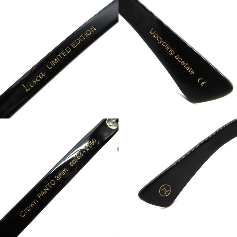 Lesca LUNETIER レスカ ルネティエ メガネフレーム CROWN PANTO 8mm UPCYCLING ACETATE 度入り 53-21 ブラック/イエローデミ 54000720 Lesca LUNETIER レスカ ルネティエ メガネフレーム CROWN PANTO 8mm