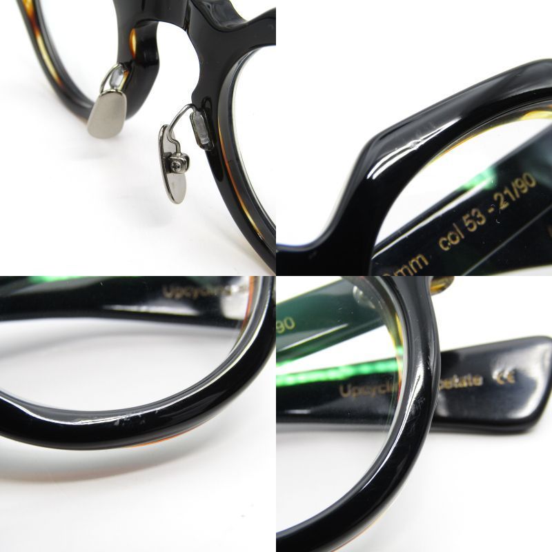 Lesca LUNETIER レスカ ルネティエ メガネフレーム CROWN PANTO 8mm UPCYCLING ACETATE 度入り 53-21 ブラック/イエローデミ 54000720 Lesca LUNETIER レスカ ルネティエ メガネフレーム CROWN PANTO 8mm