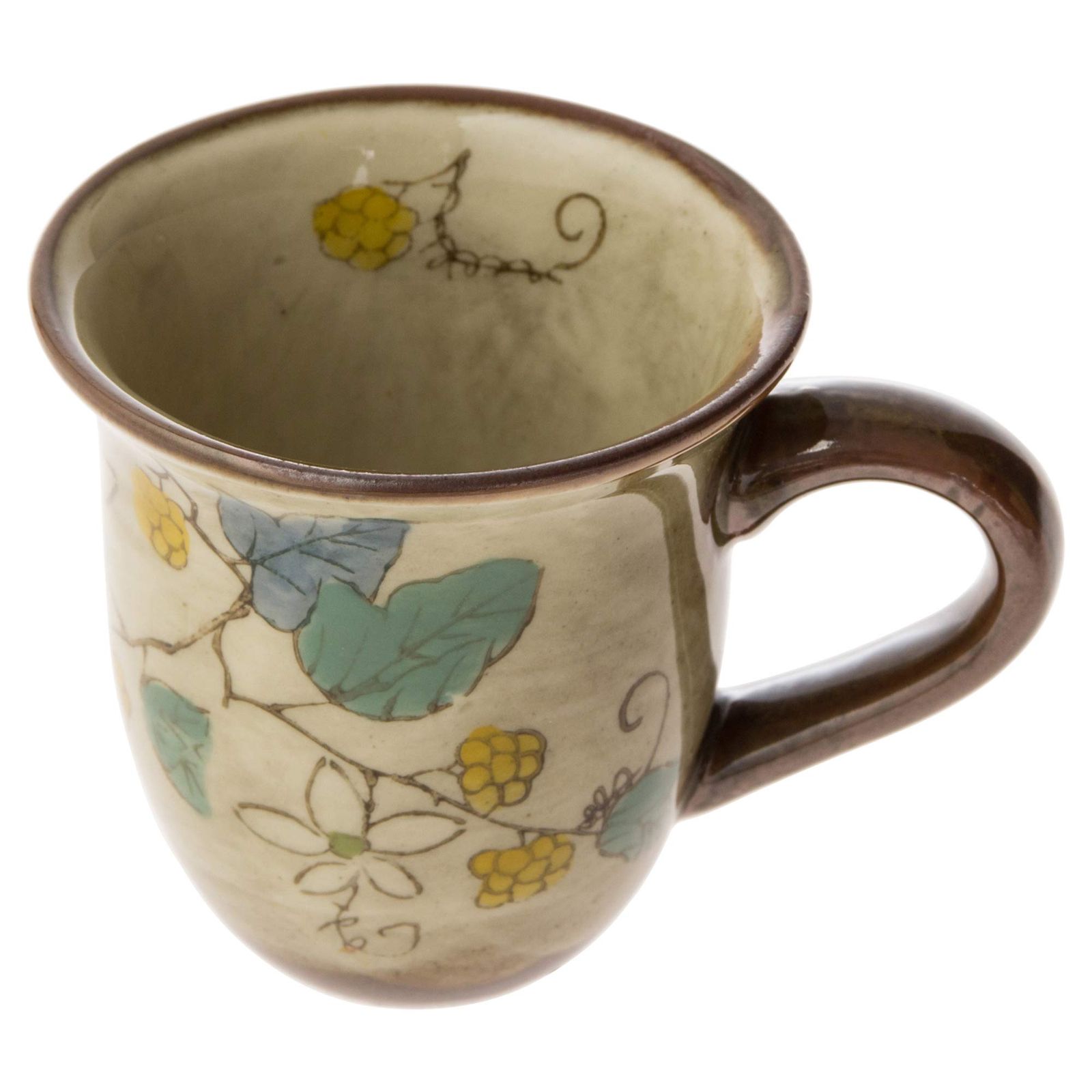 西海陶器 波佐見焼 草花 ミニマグカップ 木苺柄 黄色 62841