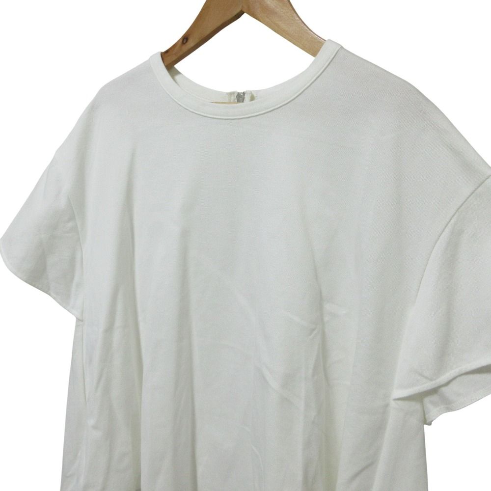 美品 20SS ebure エブール 半袖 フレア カノコクルーネックTシャツ 38 ホワイト レディース 古着 中古 USED 美品 20SS ebure エブール 半袖 フレア カノコクルーネックTシャツ 38