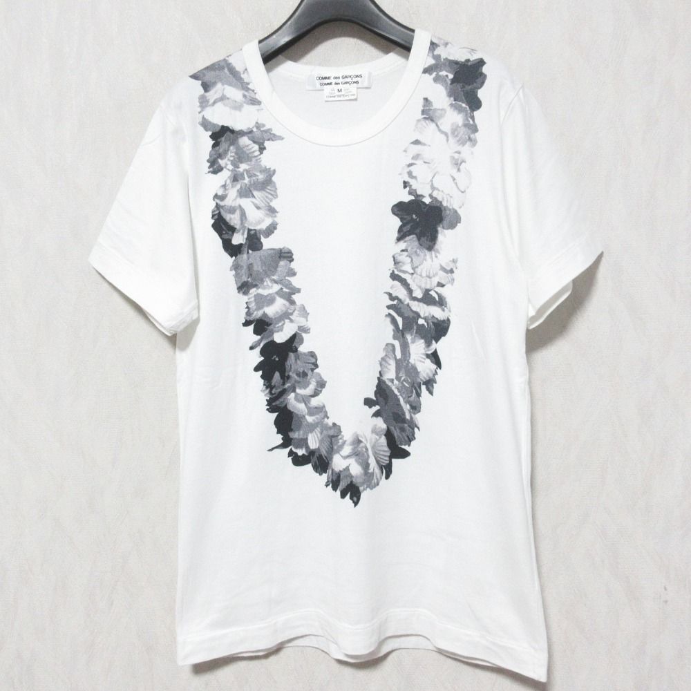 美品 AD2012 COMME des GARCONS COMME des GARCONS コムデギャルソン コムコム フラワープリントTシャツ RK-T008 M ホワイト レディース 古着 中古 USED 美品 AD2012 COMME des GARCONS COMME des GARCONS コムデギャルソン