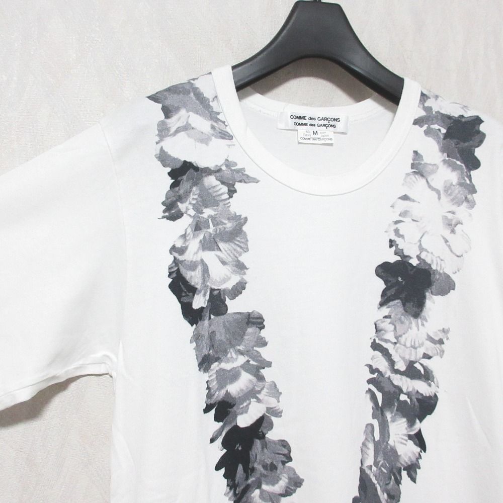 美品 AD2012 COMME des GARCONS COMME des GARCONS コムデギャルソン コムコム フラワープリントTシャツ RK-T008 M ホワイト レディース 古着 中古 USED 美品 AD2012 COMME des GARCONS COMME des GARCONS コムデギャルソン