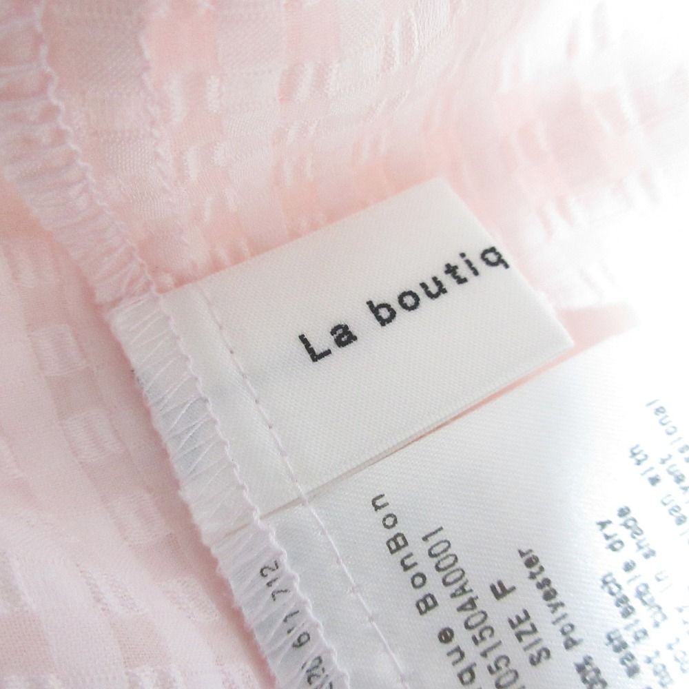 美品 25SS La boutique BonBon ラブティックボンボン 愛されチェック サテンサッカーチェックブラウス サイズF ピンク レディース 古着 中古 USED 美品 25SS La boutique BonBon ラブティックボンボン 愛されチェック