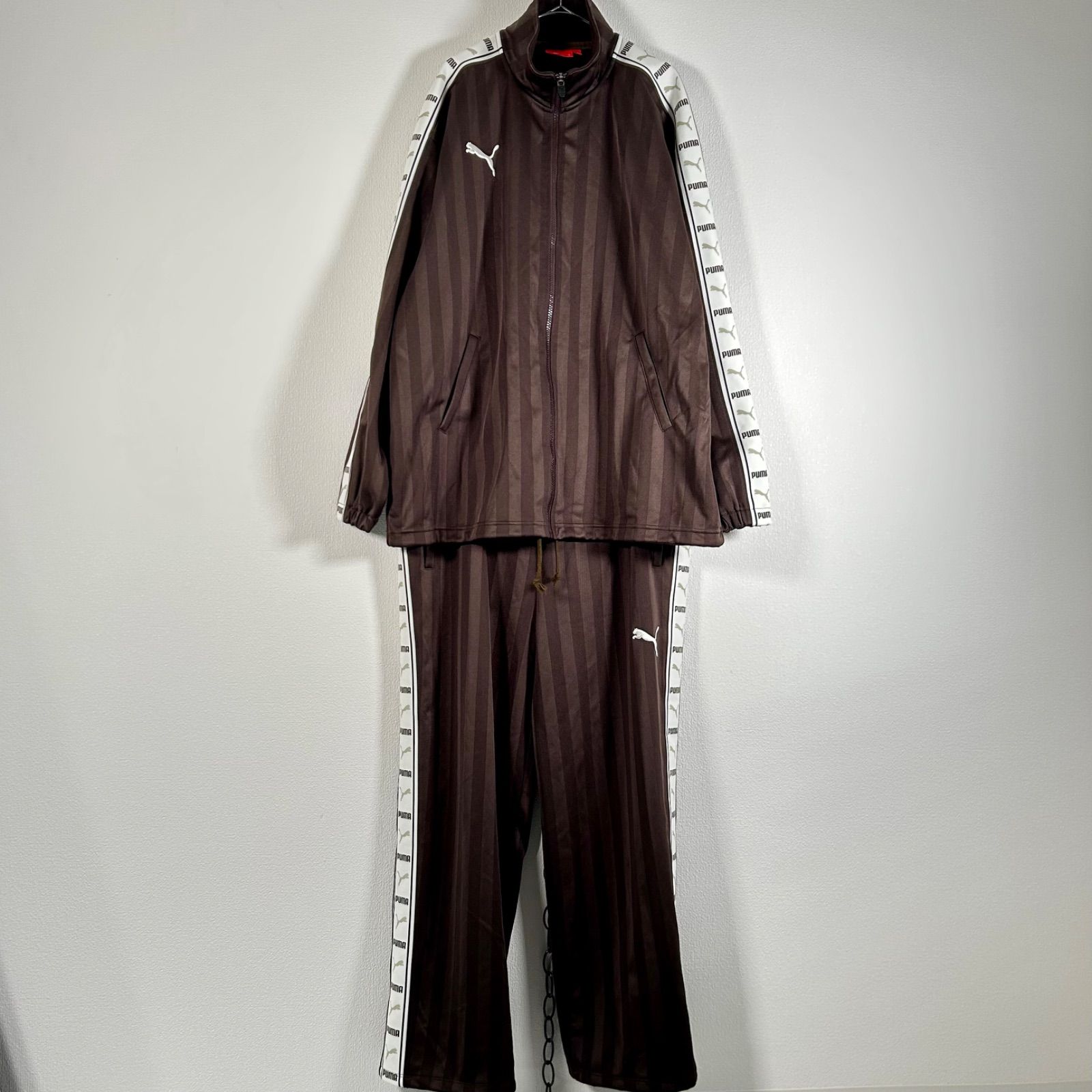 プージャ　ブラウン　上下セットアップ　茶色　プーマ　ジャージ 00s 10s 日本製 Japanese Vintage PUMA プージャ ブラウン 上下