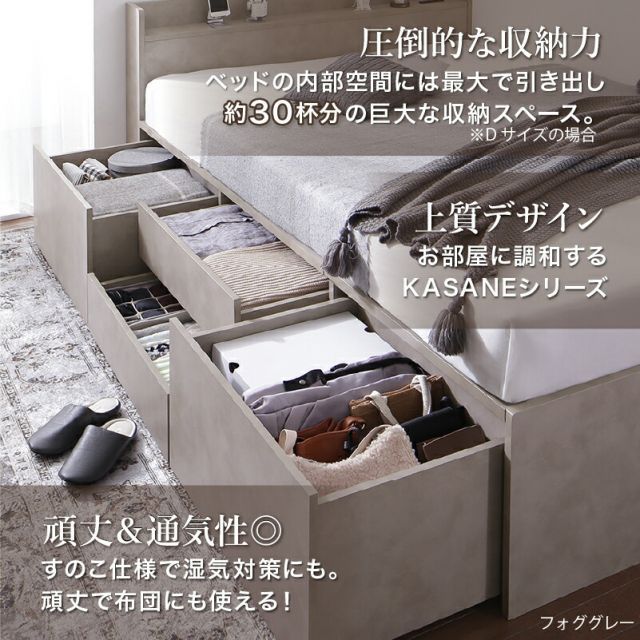 種類4:シングル/ベッドフレームのみ/ダークグレー/- ベッド 大容量 