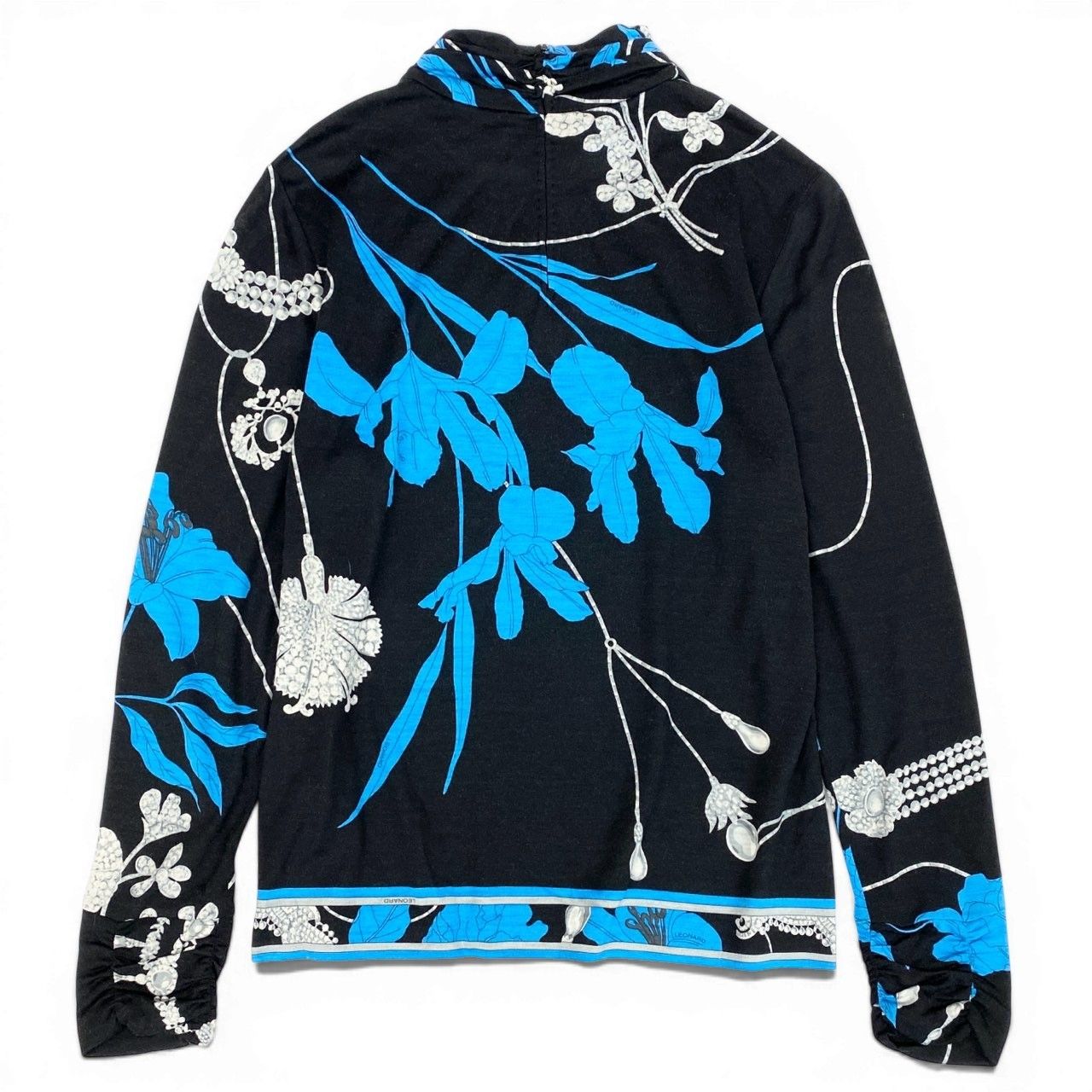 60d13 LEONARD FASHION レオナール ロングスリーブカットソー 美しい花 