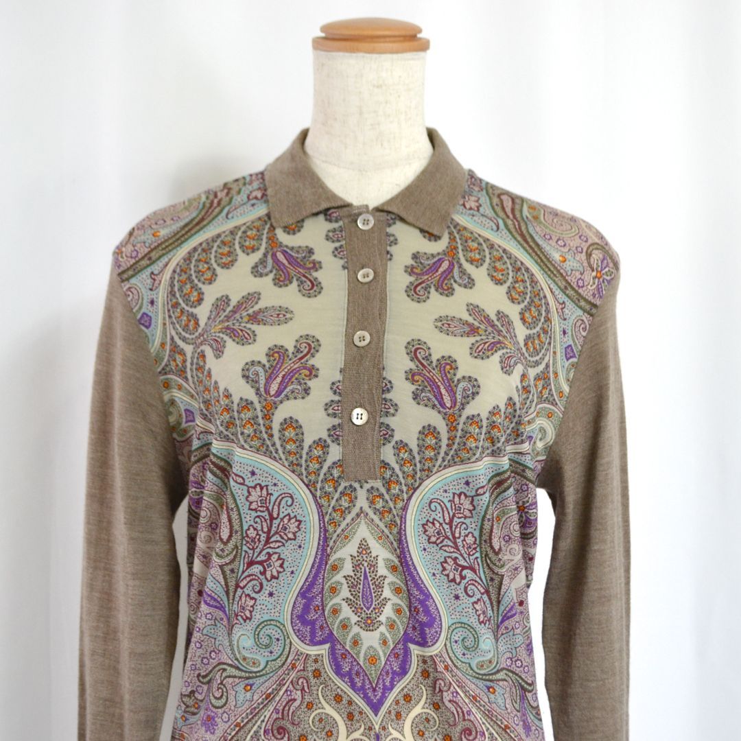 ETRO エトロ 幾何学ペイズリー柄 ポロシャツ イタリア製 - メルカリ 