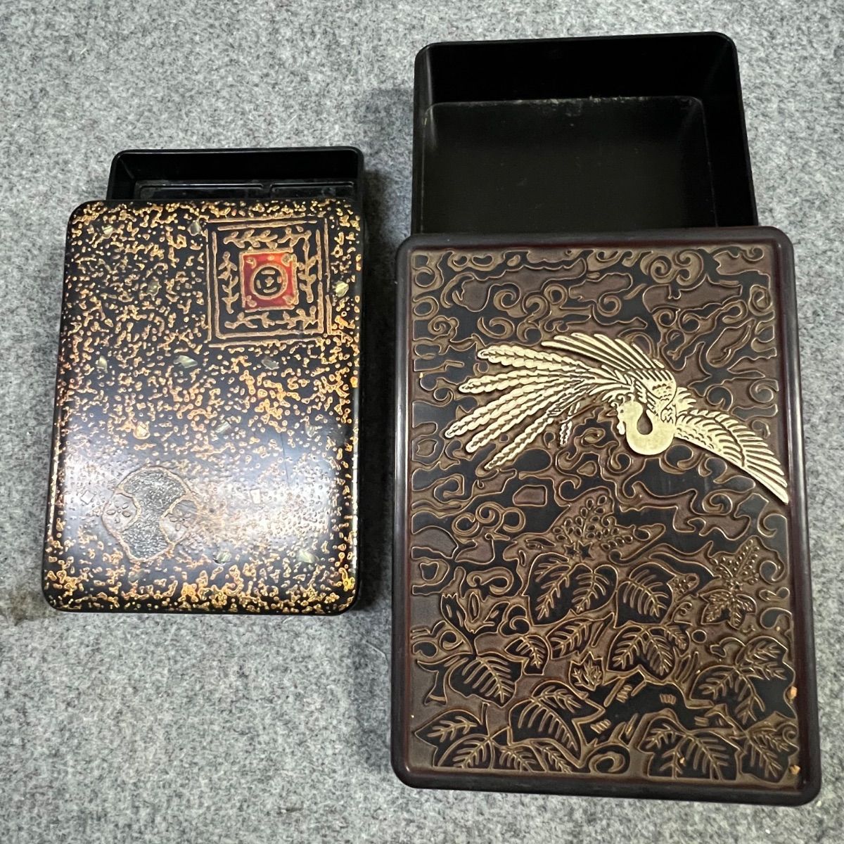 ⭐︎ 昭和 レトロ 文箱 2個 セット 硯箱 書道具 小物入れ 古物 