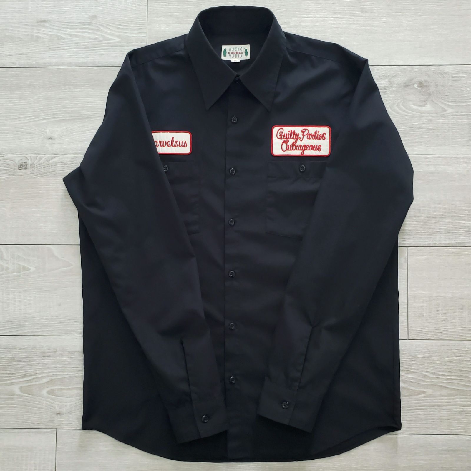 WACKO MARIA ワコマリア□美品 日本製 長袖 ワークシャツ M 黒