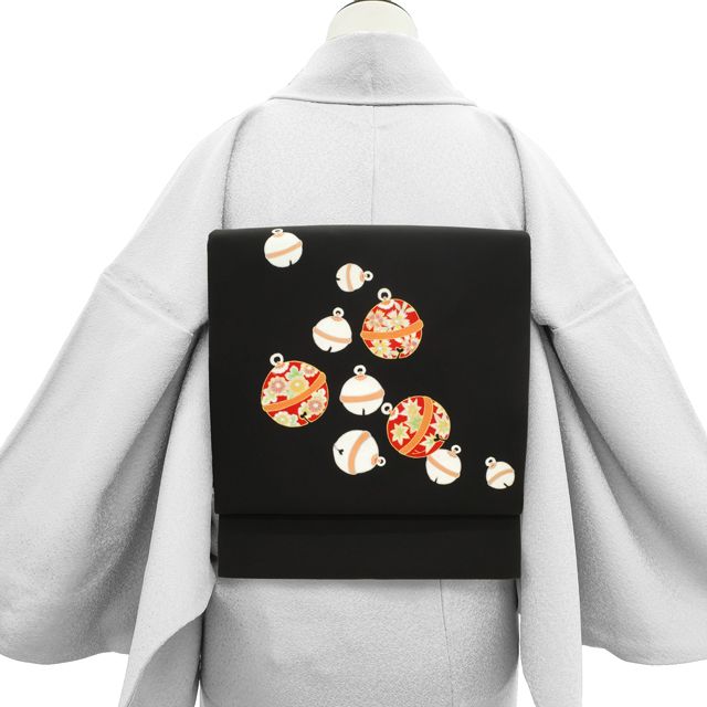 売約❣️美品❣️正絹❣️希少なアンティーク❣️艶やかな刺繍❣️お太鼓柄の名古屋帯❣️時代物❣️ 新古品】 名古屋帯 未使用 正絹 塩瀬 九寸 手染め 手刺繍 黒地