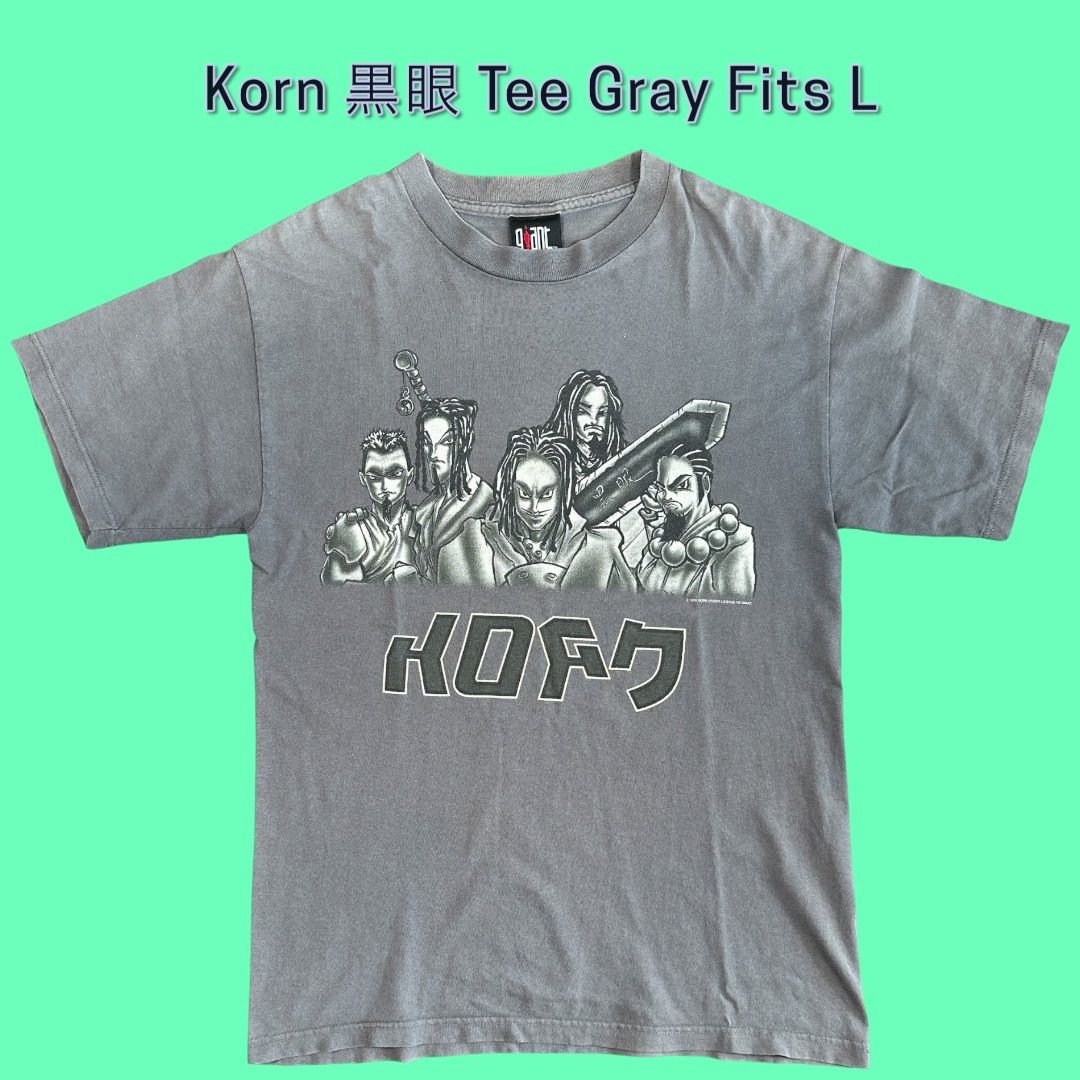Korn 黒眼 Tee Gray Fits L