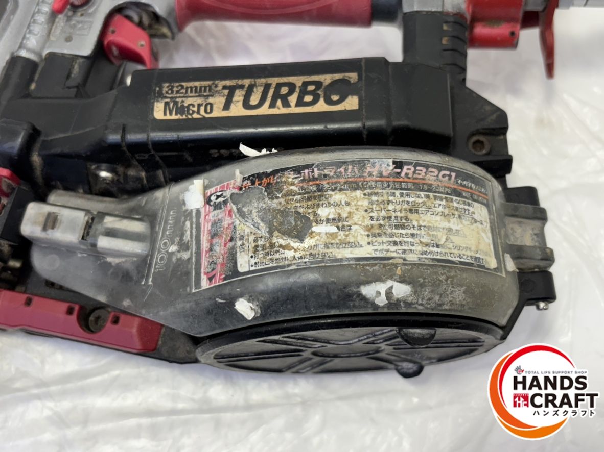 ▽【中古】MAX HV-R32G1 高圧ねじ打機 ターボドライバー 25〜32mm釘 