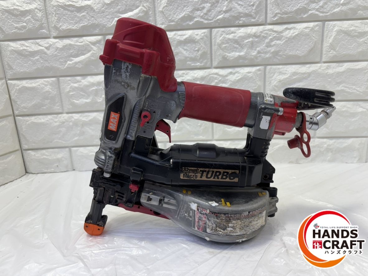 ▽【中古】MAX HV-R32G1 高圧ねじ打機 ターボドライバー 25〜32mm釘 