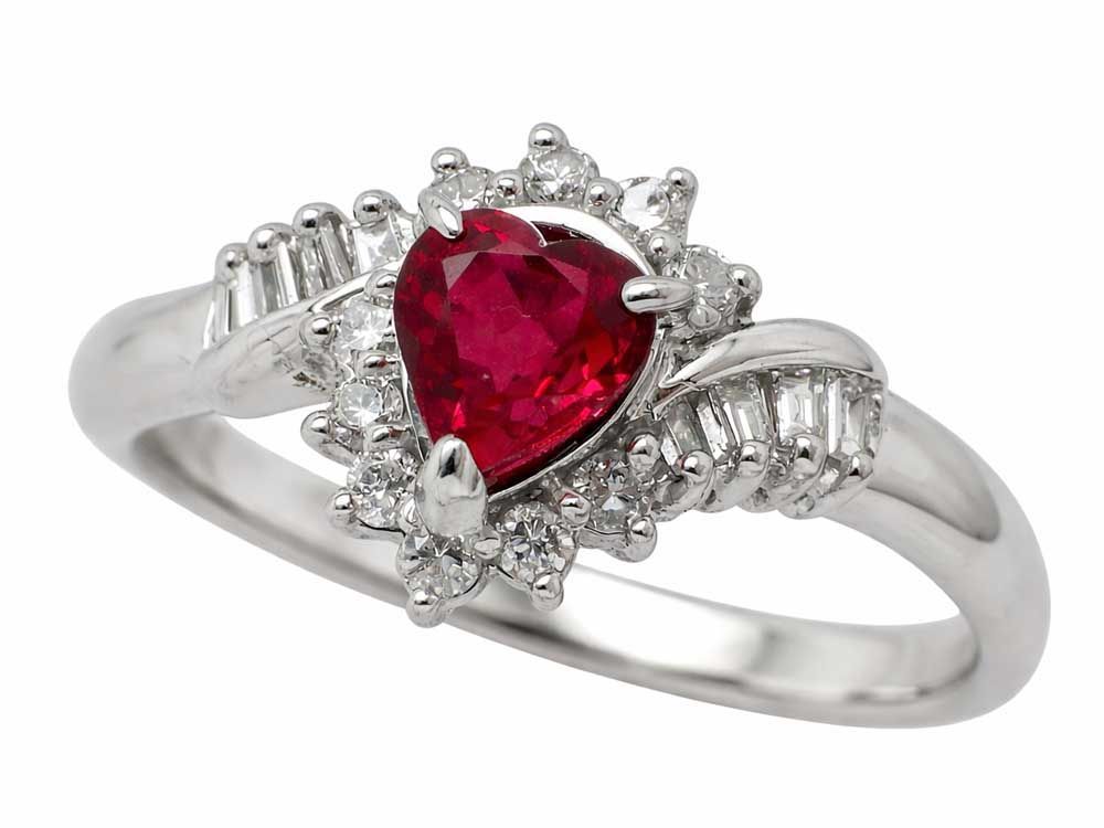 ルビー ダイヤモンドリング Pt900 5.67g 11号 鑑別書付き Jewelry