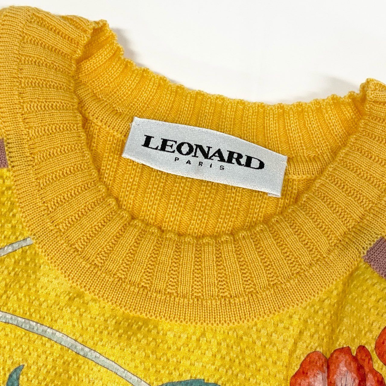 68d13 【極美品】 LEONARD PARIS レオナール ロングスリーブ ニット 