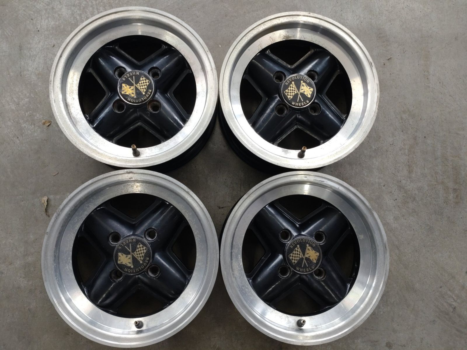 ローバーミニ PCD101.65 レボリューション　12インチ 5J 中古品 車検対応　12インチ　5J+23 PCD101.65-4H 中古　4本　ホイールのみ