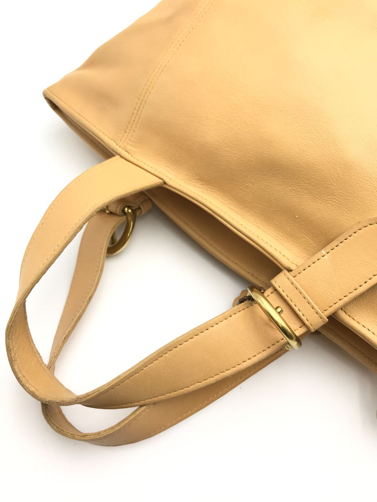 COACH オールドコーチ ミニトートバッグ USA製 レザー ベージュ系 4625 