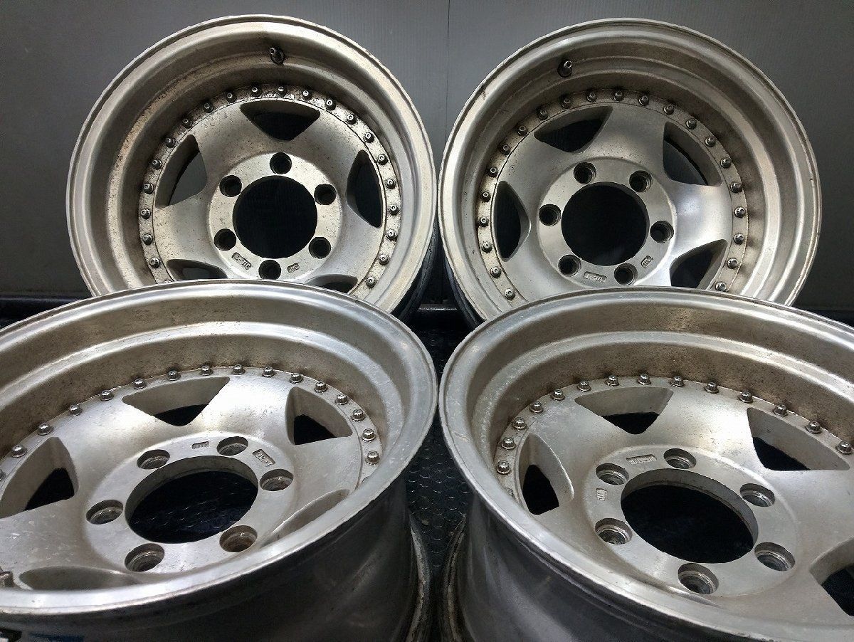 社外ホイール 15インチ 4本 8J6HPCD139.7-19 深リム ランクル等 