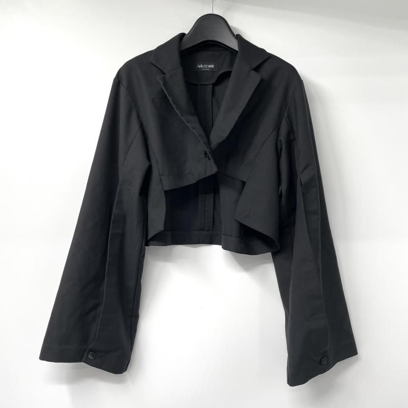 【美品】Ado×HARE ソデスリットショートジャケット F 中古】Ado×HARE ソデスリットショートジャケット サイズF ブラック