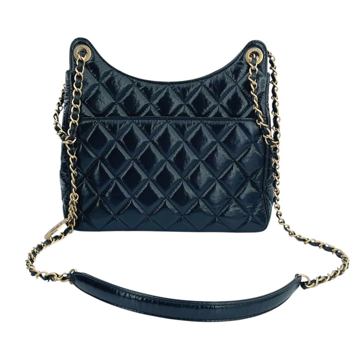 【中古】 CHANEL シャネル  マトラッセ ホーボー チェーンバッグ スモール ブラック 黒 シャイニーカーフ GP金具 AS3690 チェーンショルダーバッグ レディース  26007701 HO 中古】 CHANEL シャネル マトラッセ ホーボー チェーンバッグ スモール