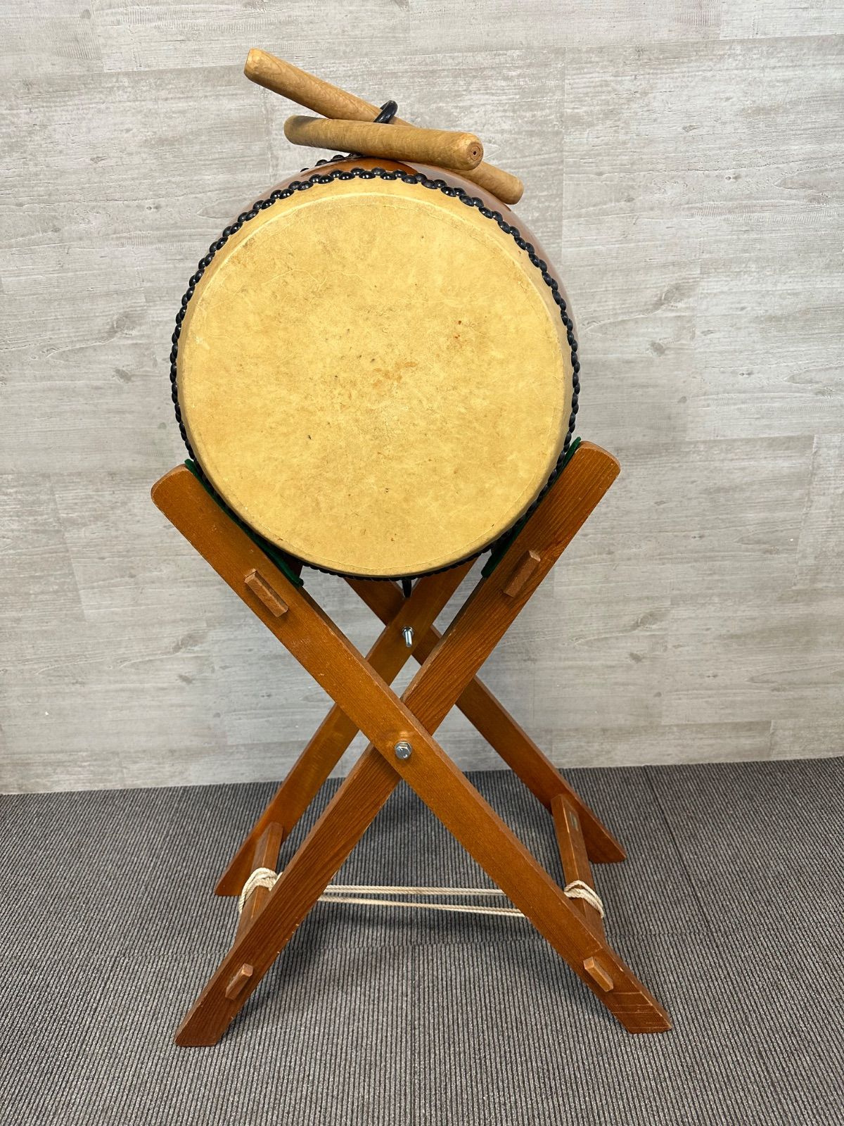 フォロー割対象商品】長胴太鼓 和太鼓 1尺2寸 打面36cm 横50cm 下見